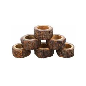 Rond de serviette élégant de haute qualité pour les mariages et les fêtes en bois épais rond écorce décoration anneau de serviette pour hôtels cadeaux - Product Image 1