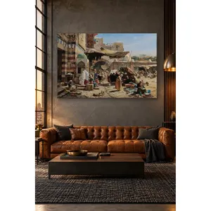 Impression sur toile Fida Gustav Bauernfeind Crowded Eastern Bazaar - Product Image 2