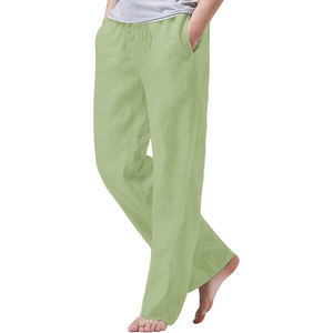 Tricoté toile hommes droit léger décontracté survêtement pantalon 2025 été plage élastique Yoga voyage Baggy - Product Image 1