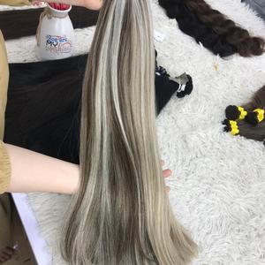 Extensiones de cabello virgen vietnamita más vendidas para mujeres negras, máquina no Remy de punta plana, trama doble, alta calidad, todos los colores - Product Image 4
