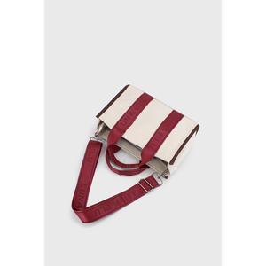 Borsa a tracolla in tela bordeaux da donna