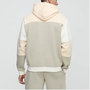 Sudadera con capucha cómoda para hombre al por mayor, nuevo diseño de bloques de color a la moda, logotipo bordado personalizado, estilo informal de Hip Hop - Product Image 3