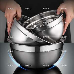 Affordable Food Grade Multi Size Thick Stainless Steel #304 <b>Large</b> <b>Mixing</b> <b>Bowl</b> 26cm Deep Salad <b>Bowl</b> Food Storage Basin | BINLU - Product Image 4