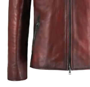 แจ็กเก็ตหนังแท้ปรับแต่ง100% เข้ารูประบายอากาศได้ดีบุด้วยผ้าซาตินมีซิปปิดสำหรับฤดูหนาวแจ็คเก็ตหนังแวกซ์ - Product Image 4