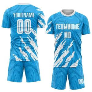 Ensembles de vêtements de football par sublimation en gros, maillots d'entraînement pour hommes, uniformes d'équipe de football personnalisés, 100% polyester léger - Product Image 5