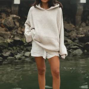 เสื้อมีฮู้ดกีฬาลำลองของผู้หญิงคอลเลคชั่นฤดูใบไม้ร่วงฤดูหนาวเป็นมิตรต่อสิ่งแวดล้อมอย่างยั่งยืนปักทรงหลวมระบายอากาศได้ดีไม่มีซับใน - Product Image 3