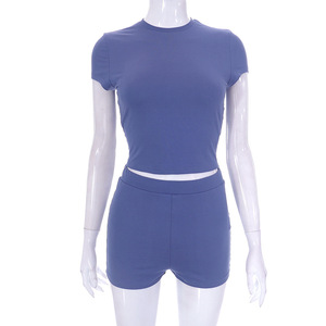 Bas quantité minimale de commande Pakistan fait broderie logo mode Simple été à manches courtes casual femmes 2 pièces ensembles - Product Image 5