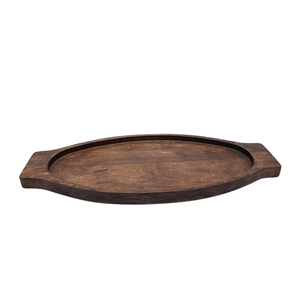 Bandeja para servir en forma de rectángulo de madera de acacia en bandeja para servir alimentos de color natural para uso en el hogar y el restaurante hecha a mano - Product Image 1