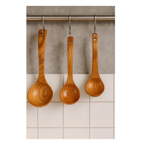 Utensilios de Cocina de Madera Natural con Forma Personalizada, Cubiertos de Madera con Mango Largo para Mezclar, Precio de Fábrica, Hecho en India - Product Image 3