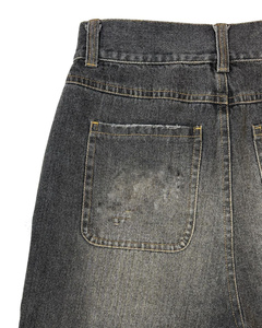 Personalizado desgastado bordado hombres moda Jorts alta calidad lavado holgado Jorts ácido lavado doble dobladillo pantalones cortos de mezclilla - Product Image 3