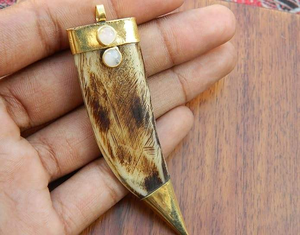 Colgante de joyería de cuerno chapado de calidad superior al mejor precio, venta exclusiva, dijes de piedra de última moda de glowin fashion - Product Image 2