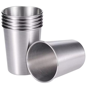 Vaso de acero inoxidable 300ml Construcción de metal duradera ecológica con borde redondeado para beber - Product Image 1