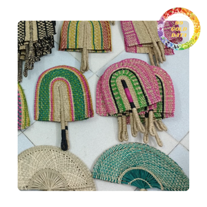 Ventilador de mano de algas marinas ecológico | Artículo hecho a mano para decoración y regalo | Origen de Vietnam - Product Image 1