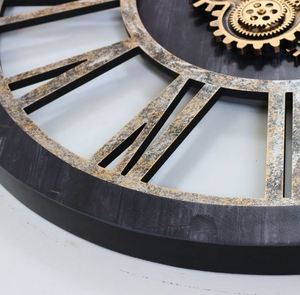 Reloj de pared de madera redondo de latón AK en reloj de calidad superior con acabado marrón Vintage para decoración interior de pared - Product Image 5