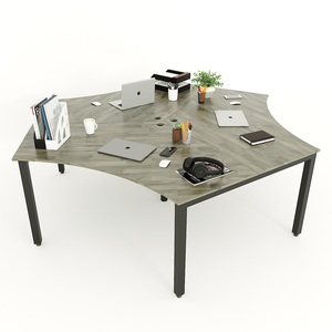 ชุดโต๊ะทำงาน 3 ชิ้นสไตล์ร่วมสมัยพร้อมเบาะนั่งหุ้มเบาะและขาเหล็ก - Product Image 1