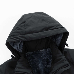 Sudadera con capucha resistente al frío para hombre con chaqueta de piel acolchada, chaqueta protectora contra el frío con cremallera resistente 2025 - Product Image 3