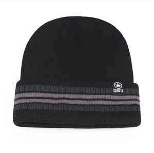 หมวกบีนนี่ขนสัตว์ลายทางสีสันสดใสแฟชั่นสำหรับผู้ชายระบายอากาศได้ดีหมวกถักให้ความอบอุ่นกลางแจ้งลายสก๊อตสำหรับฤดูใบไม้ร่วงและฤดูหนาว - Product Image 5