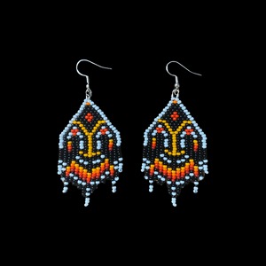Women's Trending Multi-Colour <b>Butterfly</b> Embroidery Design Handmade Lightweight Glass <b>Bead</b> Shape Earrings Hot Sales Fashionable - Product Image 2