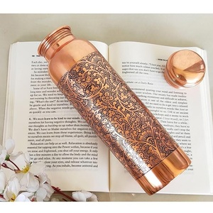 Elegant <b>Copper</b> <b>Water</b> <b>Bottle</b> with Screw Cap Handcrafted Ayurvedic Drinkware for Detox and Rehydration Available for Export Price - Product Image 2