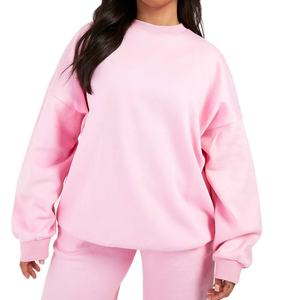 Sweat-shirt pour femme, imprimé noir, col rond, en molleton, streetwear, surdimensionné, broderie personnalisée, respirant, doublé, hiver 2025 - Product Image 4