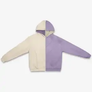 New Design custom Reversible Double Layer Multiseam Hoodie Lavender/Cream reversible hoodie