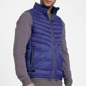 2025 nueva moda cremallera estilo acolchado chaleco chaqueta para hombres personalizar Color Beige sólido de talla grande con capucha Puffer chaquetas para hombres - Product Image 5