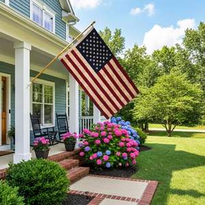 ธงชาติอเมริกันผ้าฝ้าย ขนาด 3x5 ฟุต สีชาโบราณ ธงสหรัฐอเมริกา กันน้ำ พกพาสะดวก ทนทาน สำหรับใช้งานกลางแจ้ง ปักลายธงชาติสหรัฐอเมริกา - Product Image 1