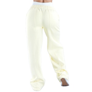 Nouveau pantalon de jogging pour femme, coupe oversize, jambe large, en molleton de coton doux, personnalisable OEM, style tendance 2026 - Product Image 3