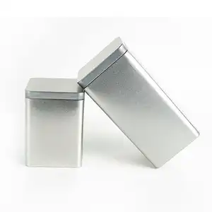 Luxury Square Tea Packaging Tin Cans Empty Food Grade Metal Coffee Bean Tin Canister Matcha Tin Container