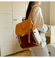 Sac à dos vert menthe géométrique avec fermeture éclair, grande capacité, imperméable, pour l'école, les voyages, les adolescents, style coréen, unisexe