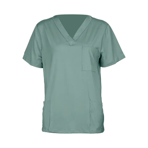 Ensembles d'uniformes de gommage respirants avec haut à manches courtes et col montant moderne pour un usage hospitalier quotidien - Product Image 2
