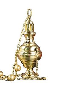Brûleur d'encens sacré en laiton encensoir pour église et maison, encensoir en métal fabriqué à la main pour fournitures d'église de méditation - Product Image 3
