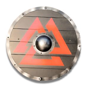 Escudo Vikingo Medieval Hecho a Mano, Acero con Alto Contenido de Carbono, Pintado a Medida, Diseño Único de Lothbrok, Personalizable, Mango de Cuero - Product Image 1