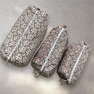 Beige Cotton Cosmetic Pouch Set 3 Waterproof Machine Washable Travel Organizer Bags <b>for</b> <b>Makeup</b> Jewellery Stationery <b>Storage</b> - Product Image 1