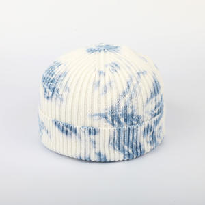 Premium Gradient Tie-Dye Knitted Beanie Winter Warm Skull Cap Custom Embroidered Logo Hat OEM Wholesale - Product Image 4