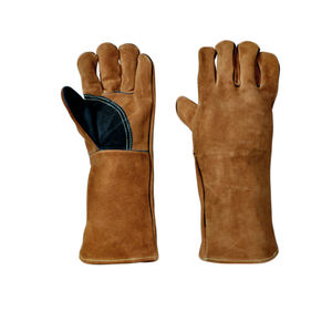 Guantes de Soldadura de Cuero de Alta Calidad al por Mayor, Guantes de Seguridad de Cuero Genuino de Piel de Vaca Larga, Protección Laboral Industrial para Soldadura - Product Image 5