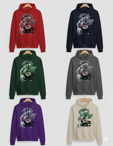 เสื้อฮู้ดดี้สตรีทแวร์ผ้าฟลีซพิมพ์ลายดิจิทัลสำหรับฤดูใบไม้ร่วง ทรงปกติ ผลิตจากโพลีเอสเตอร์ 100% พรีเมียม  พร้อมงานปักลายอนิเมะ 3 มิติแบบกำหนดเอง - Product Image 2