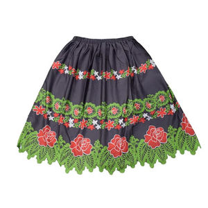 Falda de fiesta de cintura alta para mujer algodón de alta calidad nuevo estilo de otoño bordado de Color sólido personalizado de talla grande Casual al por mayor - Product Image 1