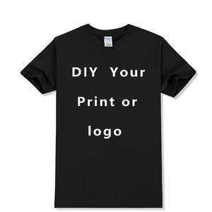 Camiseta personalizada de algodón con cuello redondo para hombres y mujeres, manga corta, diseño en blanco, DIY cómodo estampado, moda Unisex - Product Image 3