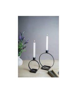 Bougeoir en métal en fer artisanal rustique pour jardin extérieur ou balcon éclairage de décoration de soirée romantique - Product Image 1