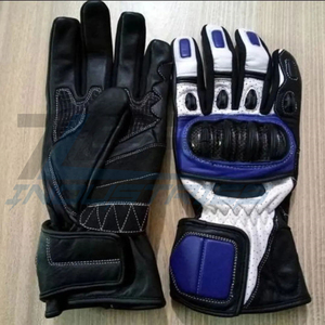 Custom Motorbike Gloves Cow Leather Waterproof Non <b>slip</b> <b>Full</b> Finger protection Racing Gloves Rubber label Made in Pakistan - Product Image 1