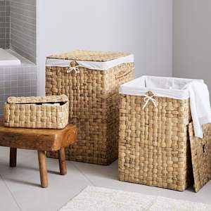 Cheapsale D38 H55 cm Square Handwoven <b>Baskets</b> With <b>Lid</b> and Fabric, <b>Laundry</b> <b>Baskets</b> From Tienphong Vietnam Handicrafts OEM ODM - Product Image 3