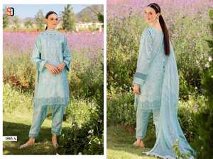 Imprimé en coton de qualité supérieure avec broderie de la collection salwar kameez disponible au tarif de gros, idéal pour les tenues de fête - Product Image 4