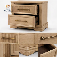 Table de chevet de luxe pour hôtel, table de nuit moderne en bois avec tiroir de rangement pour mobilier de chambre d'hôtes