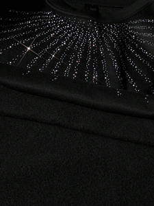 Sweat-shirts à capuche en molleton épais noir avec strass, style streetwear, vêtements d'hiver pour la vente en gros de mode - Product Image 5