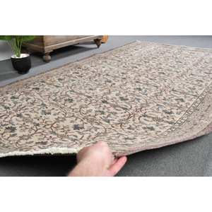 พรมขนแกะสี่เหลี่ยมสไตล์วินเทจสีน้ำตาลเบจ5.3X9.4ฟุตงานเย็บปะติดสำหรับวัยรุ่นห้องนั่งเล่นชุดพรมข้างเตียง - Product Image 4