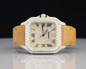 นาฬิกาแฟชั่นหรูหรา สแตนเลสสตีล หน้าปัดทรงเหลี่ยม ประดับเพชรโมอิสซาไนต์ ตัวเรือนกลไก ขนาด 41 มม. รุ่นลิมิเต็ดอิดิชั่น ขายดี - Product Image 1