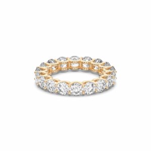 Anillo de Bodas de 3,70 quilates de moissanita de corte redondo de diamante de corte redondo de eternidad completo hecho en plata Starling para mujer - Product Image 1