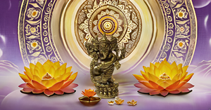 Mini estatua escultura coleccionable Dios Ganesha pequeña estatuilla de latón ídolo Vertical dorado - Product Image 6