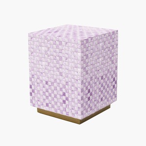 Taburete cuadrado de tablero de ajedrez Capiz, mesa auxiliar moderna de madreperla, taburete de lujo para sala de estar, dormitorio, hecho a mano en Vietnam - Product Image 3